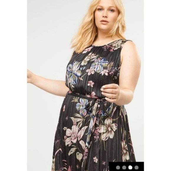 Lane Bryant Floral Fit & Flare Midi Dress - Picture 3 of 3